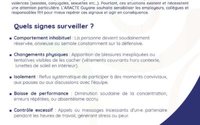 Sensibilisation aux signes de violences au milieu professionnel